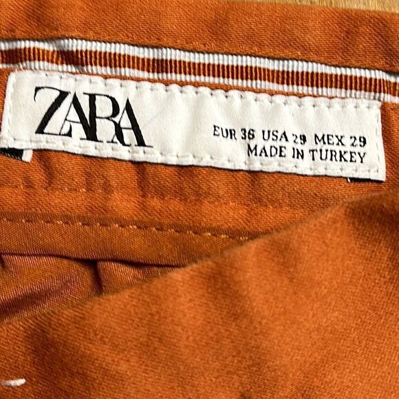 Zara Pants Mens size 29 copper orange trouser slacks business office Formal - Picture 5 of 8